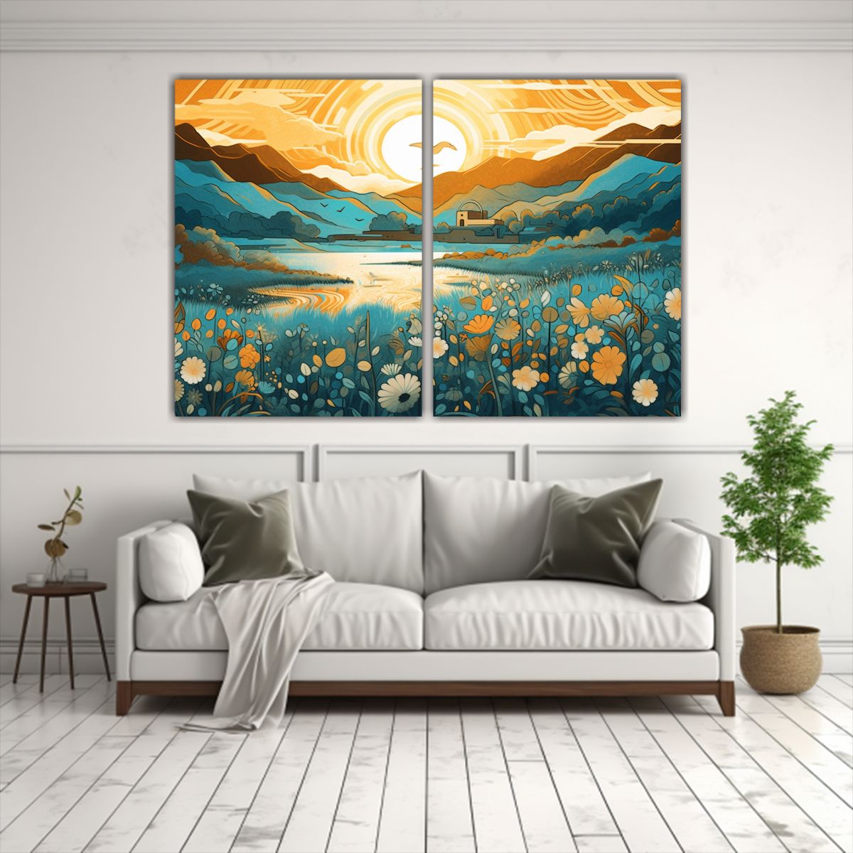 GENERICO - Pintura Vintage Muestra Amanecer En Estilo 40x30 Cm