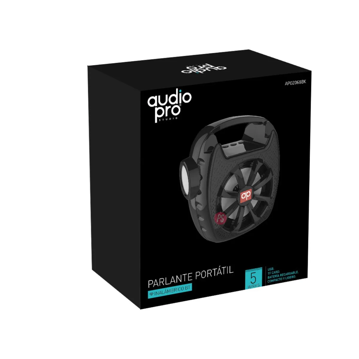 AUDIO PRO - Parlante Bluetooth Con Panel Solar Y Linterna Colores - Ps