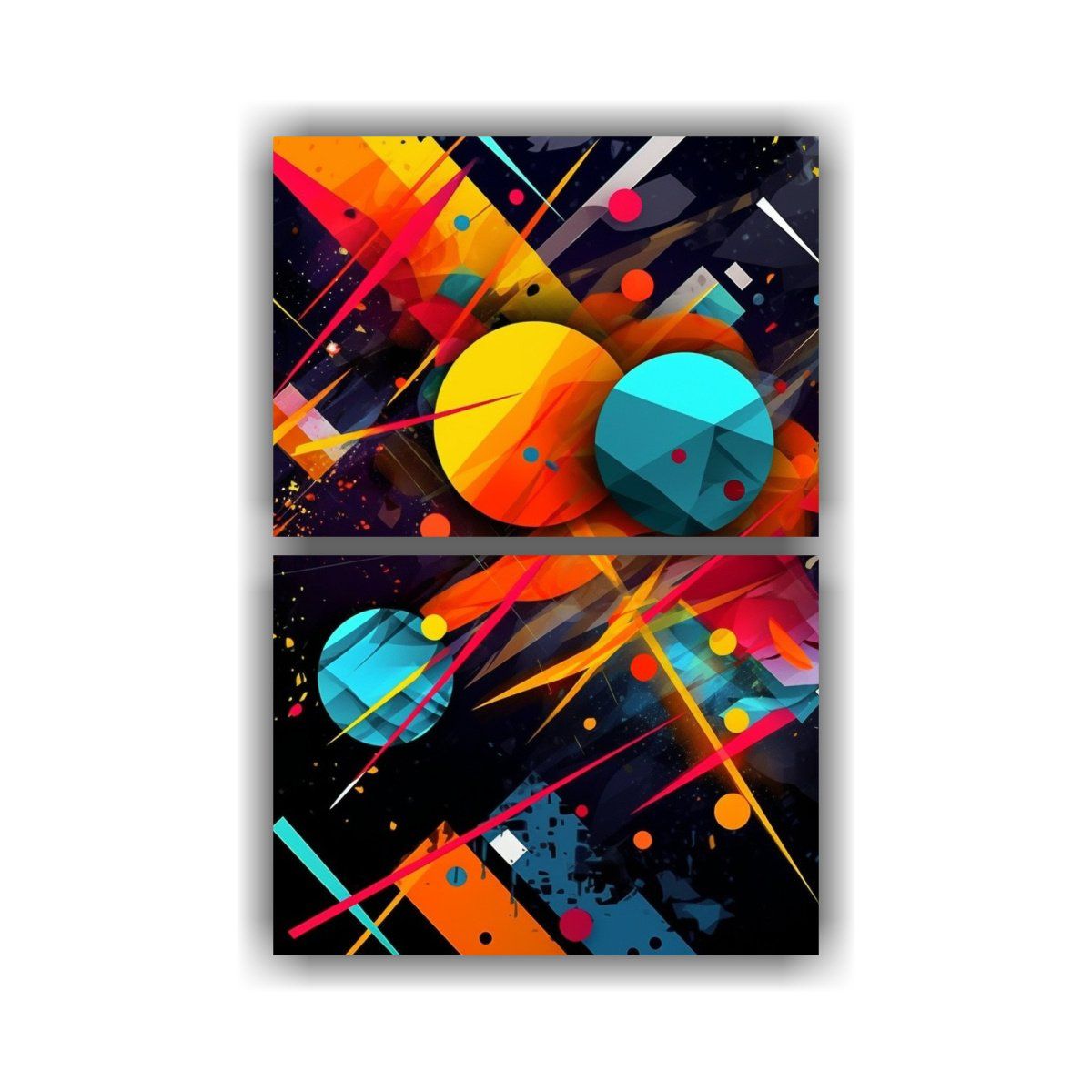 GENERICO - Cuadros Tema Arte Grafico 123 Abstractos Estilo 30x40 Cm