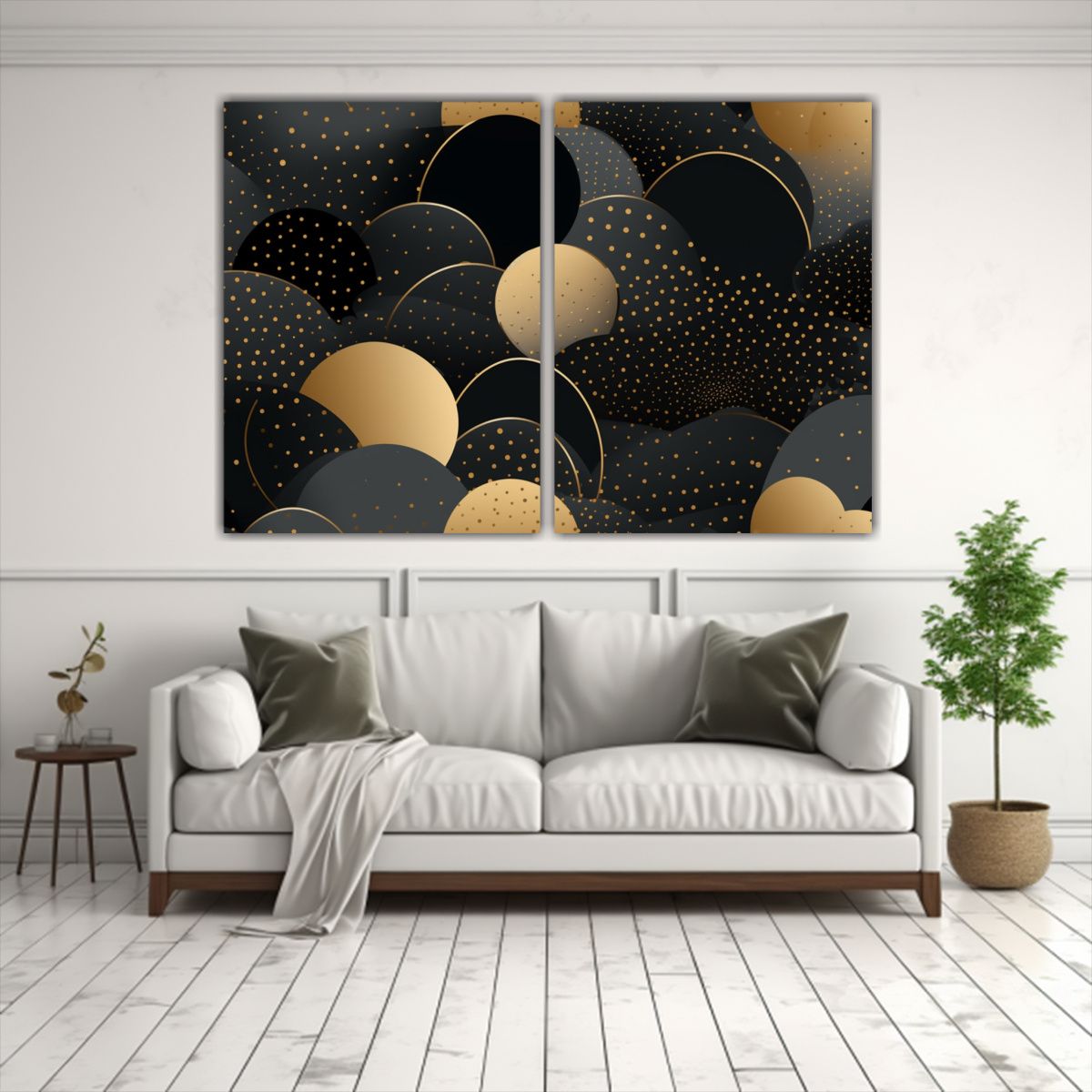 GENERICO - Pinturas Decorativas Composiciones En Negro Y 80x60 Cm