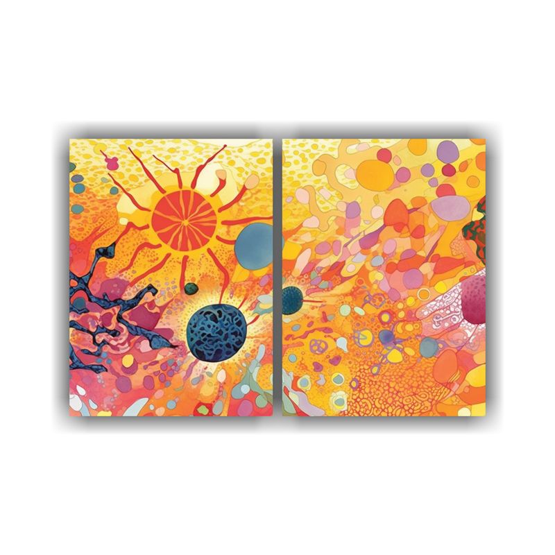 GENERICO - Cuadros Canvas Lineales Cells In Harmony Ryukyu 80x60 Cm