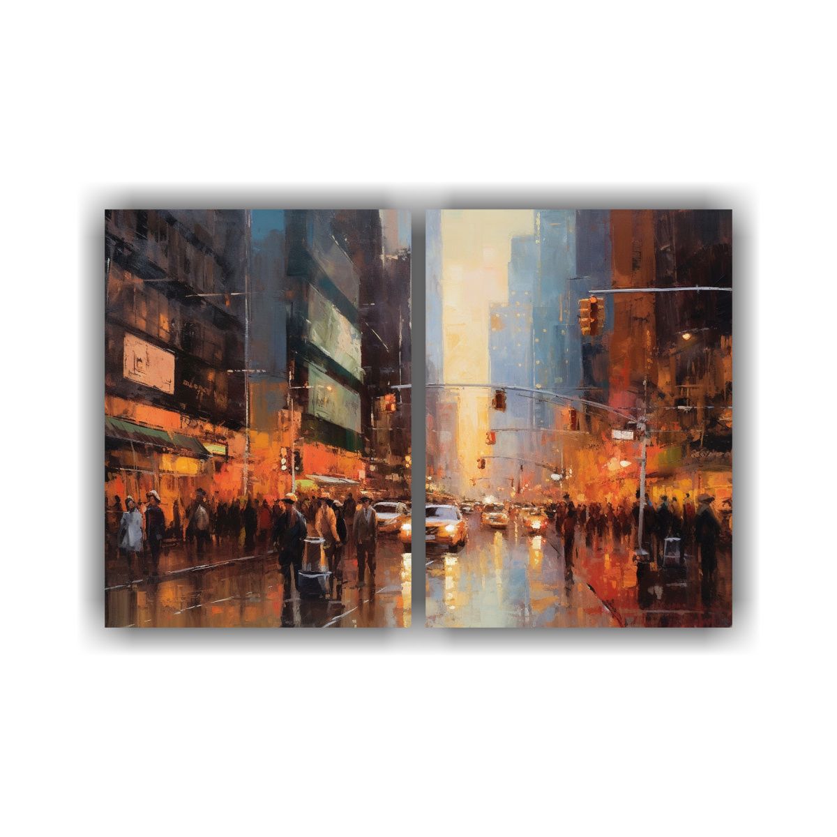 GENERICO - Cuadro Urbano Evocador Venta De 2 Arte Pared 80x60 Cm