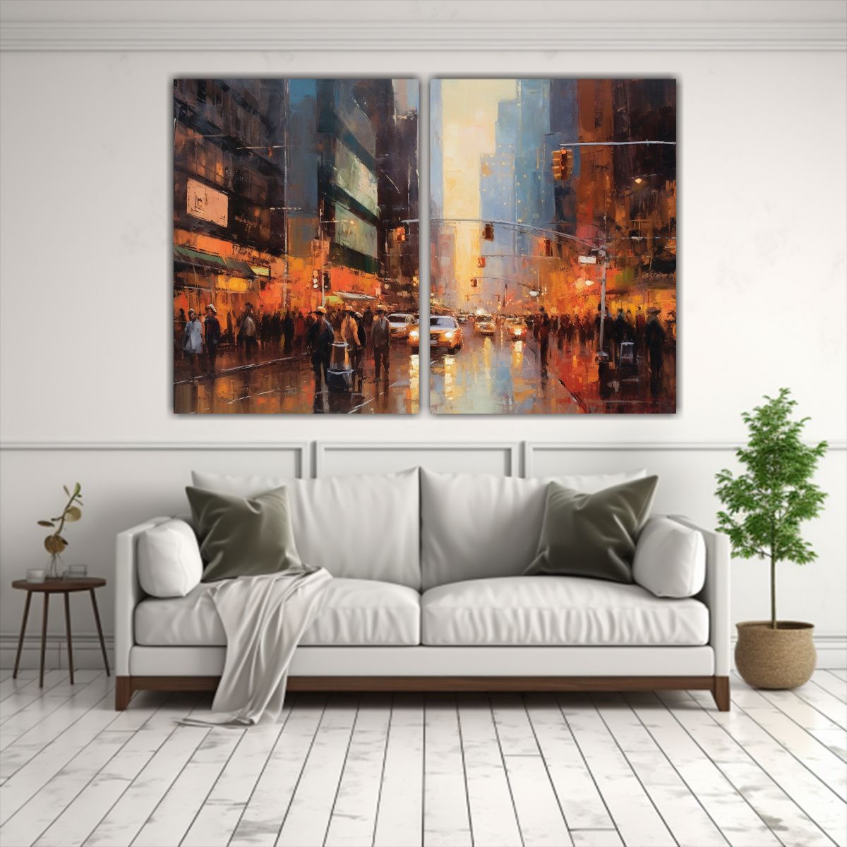 GENERICO - Cuadro Urbano Evocador Venta De 2 Arte Pared 80x60 Cm