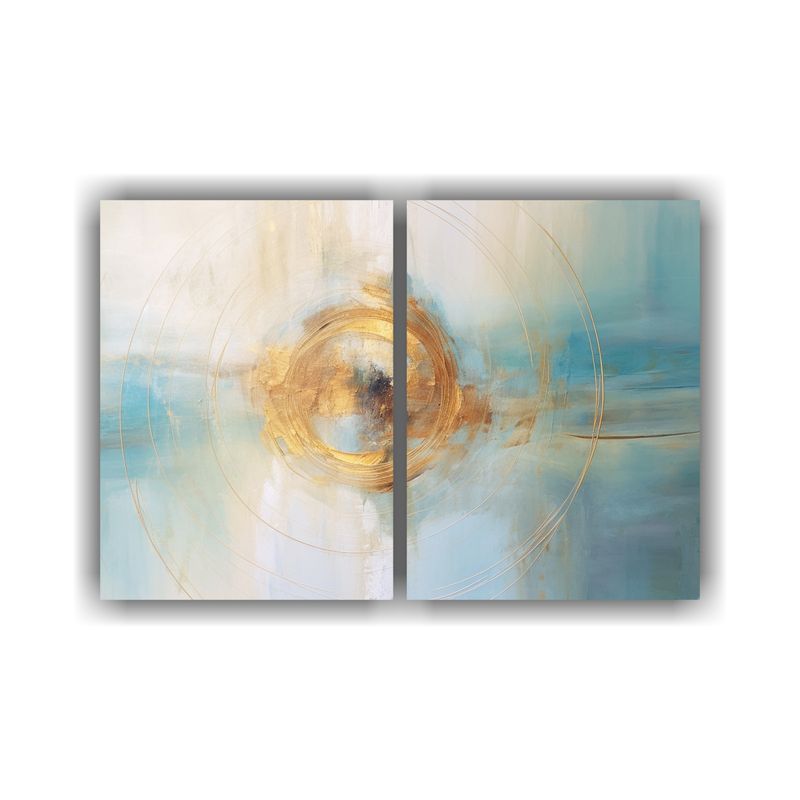 GENERICO - Cuadros Acuarela Círculo Azul En óleo Sobre 80x50 Cm