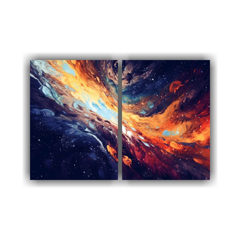 GENERICO - Pintura Abstracta De Galaxia Con Remolinos Para 40x30 Cm