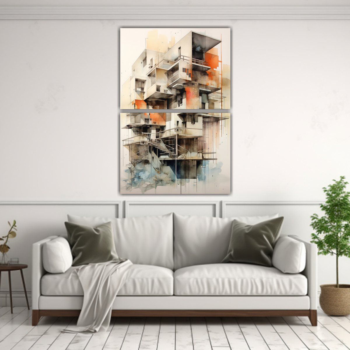 GENERICO - Cuadro De Agua De Arquitectura Pintura Acuarela 30x40 Cm