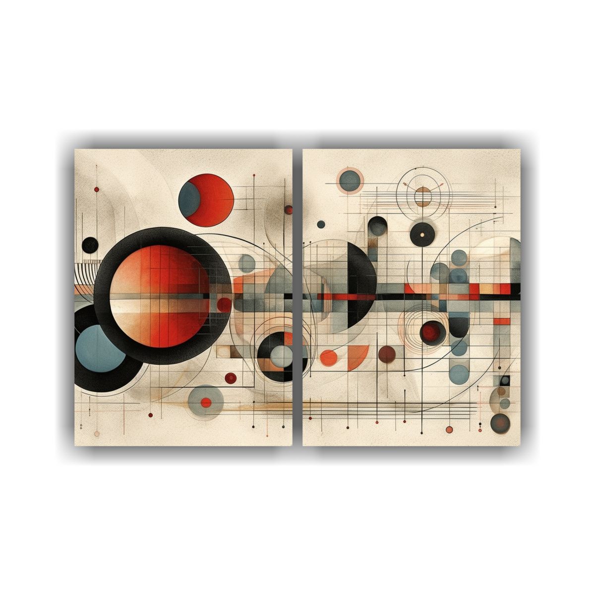 GENERICO - Cuadro Vintage Geométrico Inspiración Rica 80x50 Cm