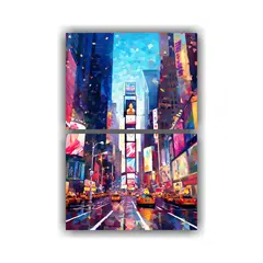 GENERICO - Fondos Creativos De Baja Poli De Times Square Con 30x40 Cm