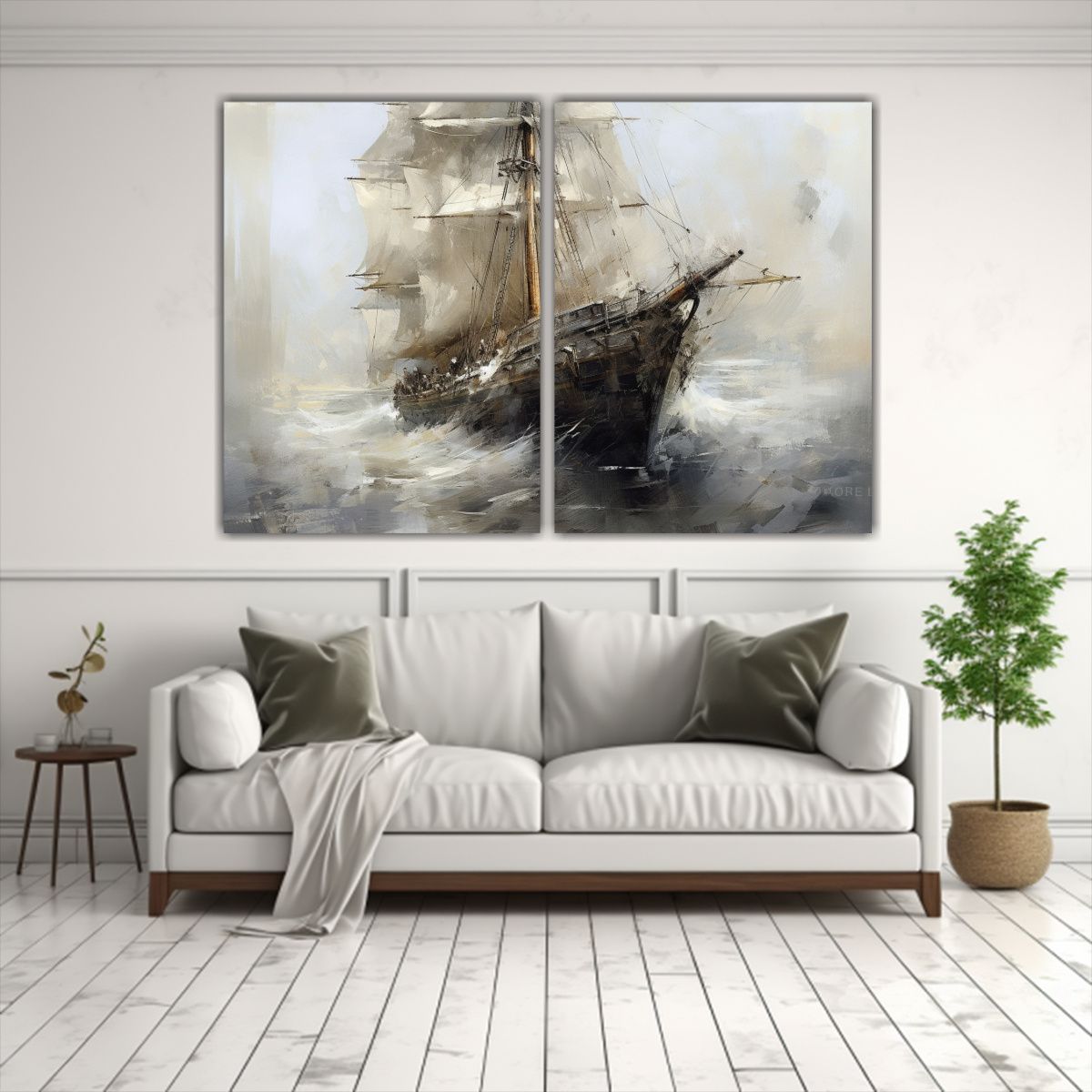 GENERICO - Cuadros De Decoración Marina Con Velero En El 80x60 Cm
