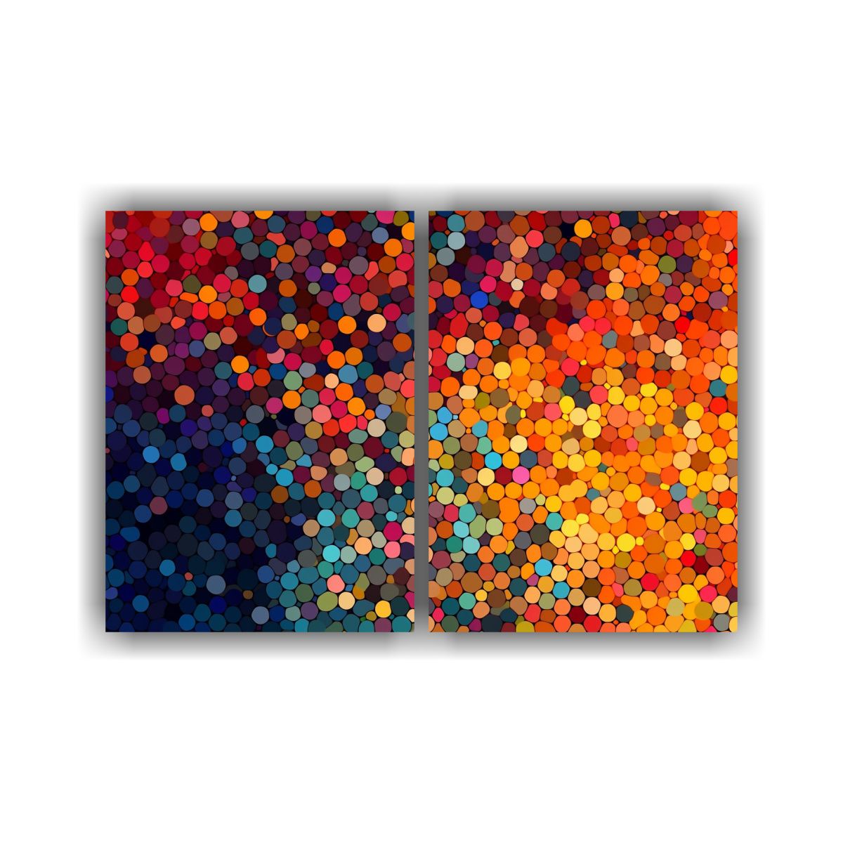 GENERICO - Díptico Impreso Puntos De Color Con Salpicaduras 80x50 Cm