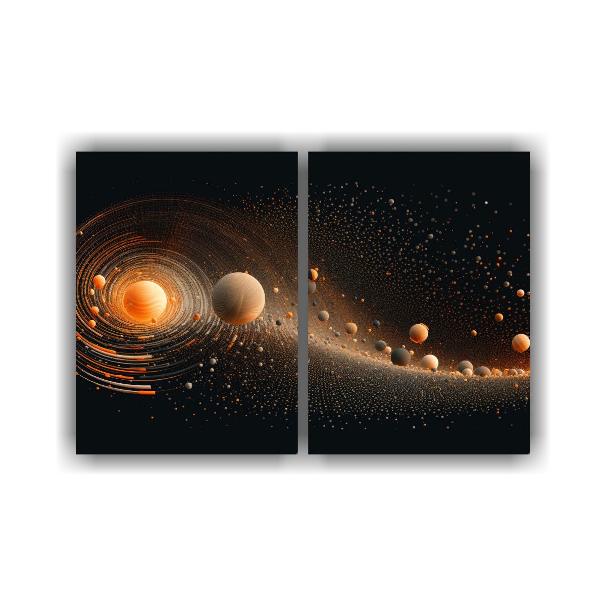 GENERICO - Cuadro Acuarela De Planetas Estrellas Y Galaxias 80x60 Cm