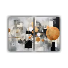 GENERICO - Pintura Abstracta En Tonos De Gris Y Negro 80x50 Cm