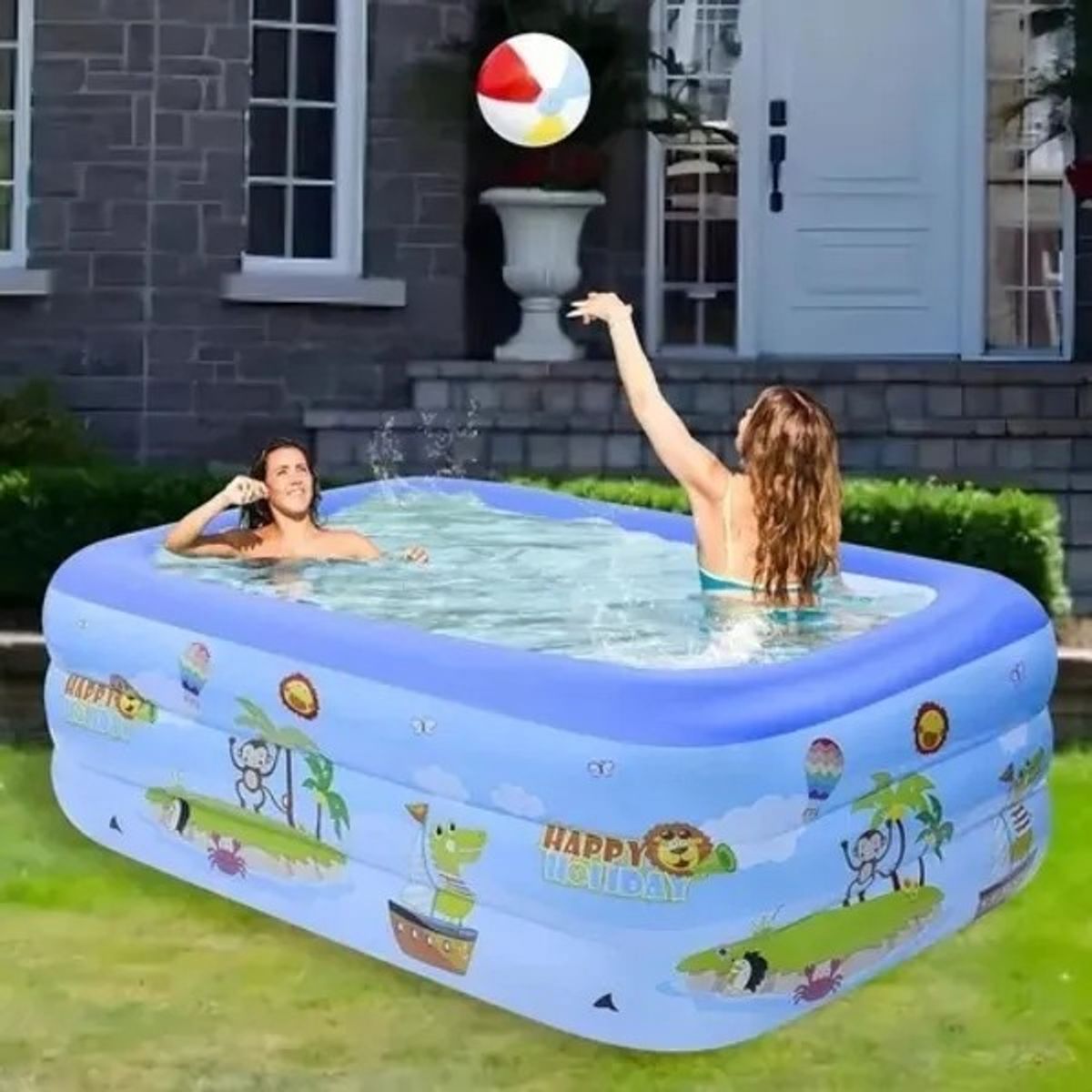 GENERICO - Piscina Inflable Family Pool Niños Rectangular 150x105x55cm