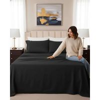 Sábanas 2 Plazas 500 Hilos Diseño Liso Ajuste Perfecto