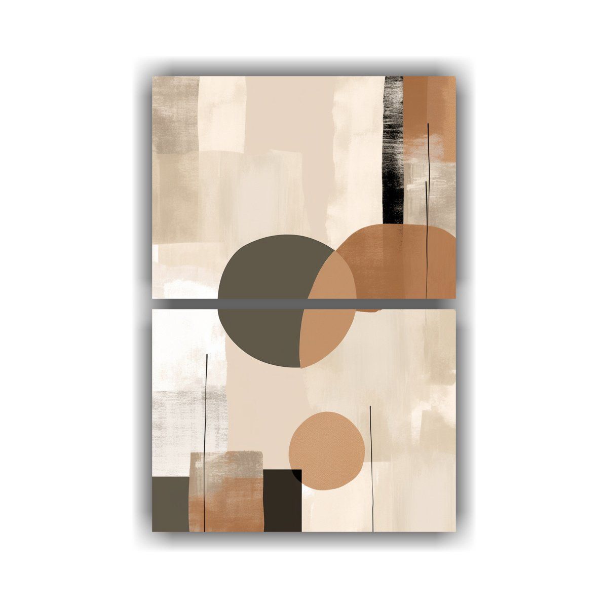 GENERICO - Pinturas Abstractas Minimalistas De Tonos Neutros 30x40 Cm