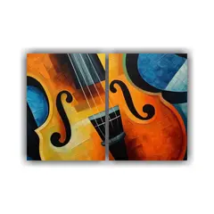 GENERICO - Cuadro Decorativo Violín En Bodegón Por Pablo 80x50 Cm