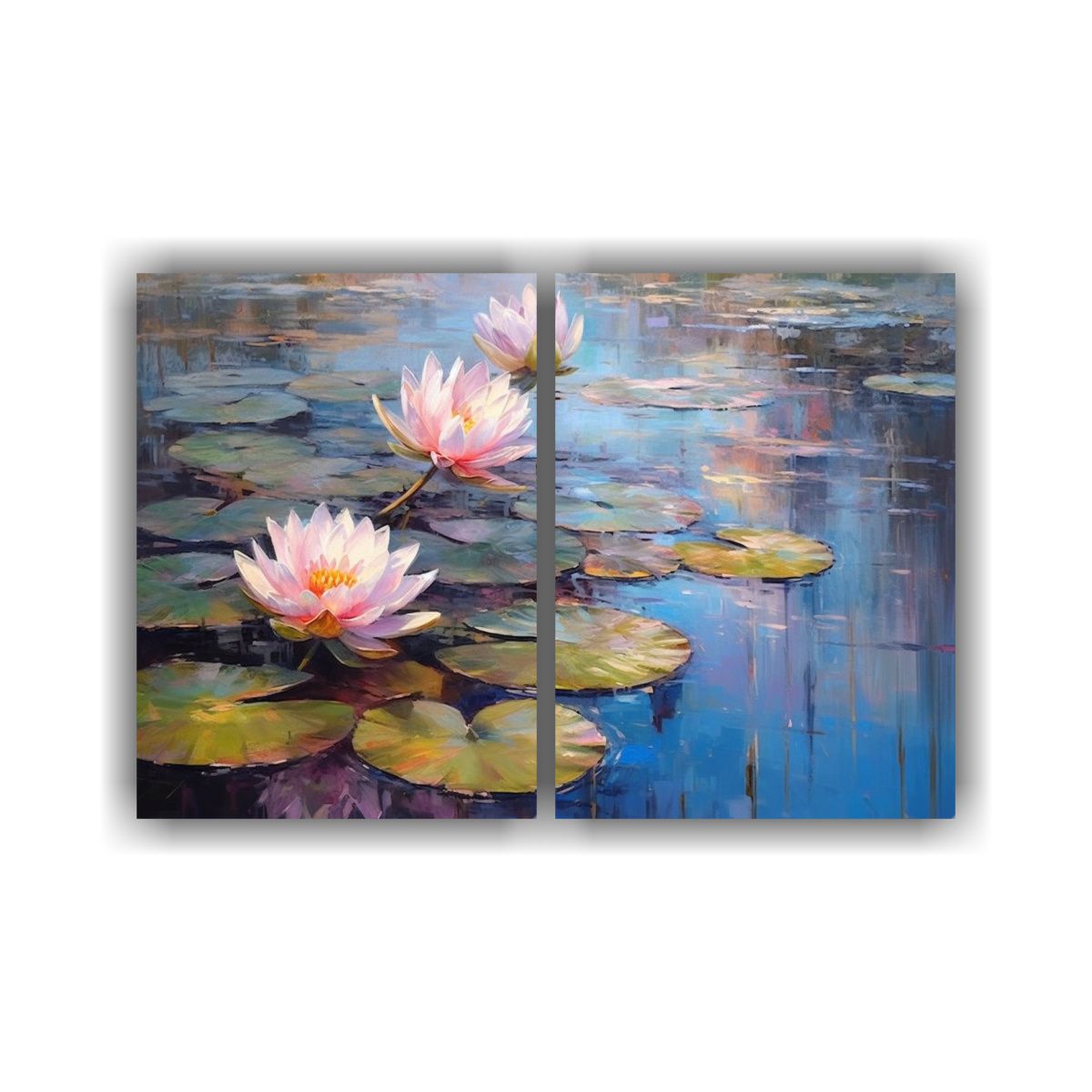 GENERICO - Cuadro De Pared Estanque Con Nenúfares Y Sauce 80x60 Cm