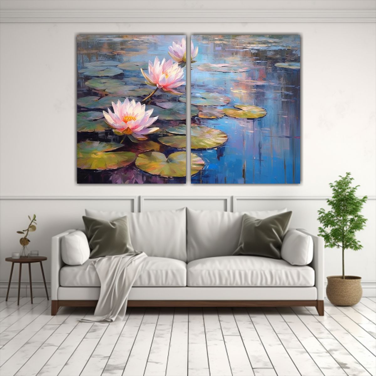 GENERICO - Cuadro De Pared Estanque Con Nenúfares Y Sauce 80x60 Cm