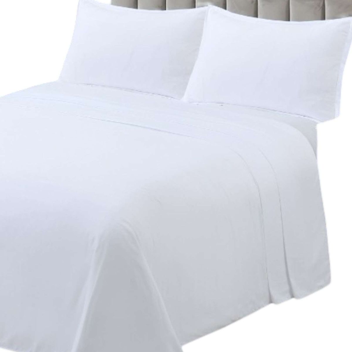 GENERICO - JUEGO DE SABANA DE GENERO PLAZA Y MEDIA BLANCO