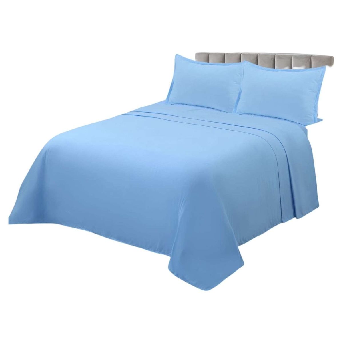 GENERICO - JUEGO DE SABANA DE GENERO PLAZA Y MEDIA CELESTE