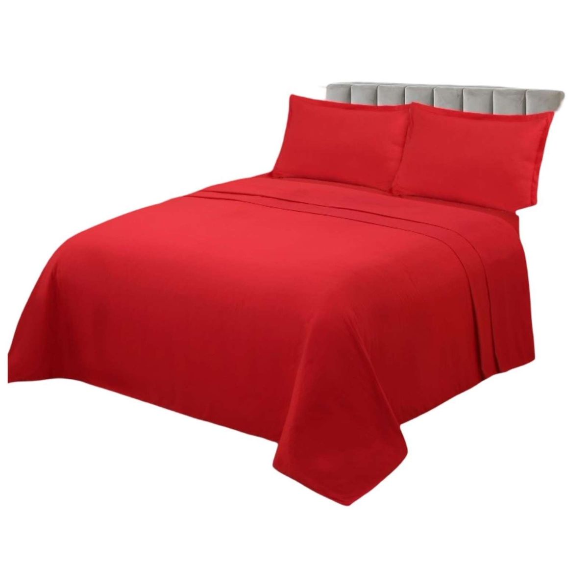 GENERICO - JUEGO DE SABANA DE GENERO PLAZA Y MEDIA ROJO