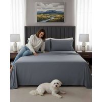 Sábanas 2 Plazas 500 Hilos Diseño Liso Ajuste Perfecto