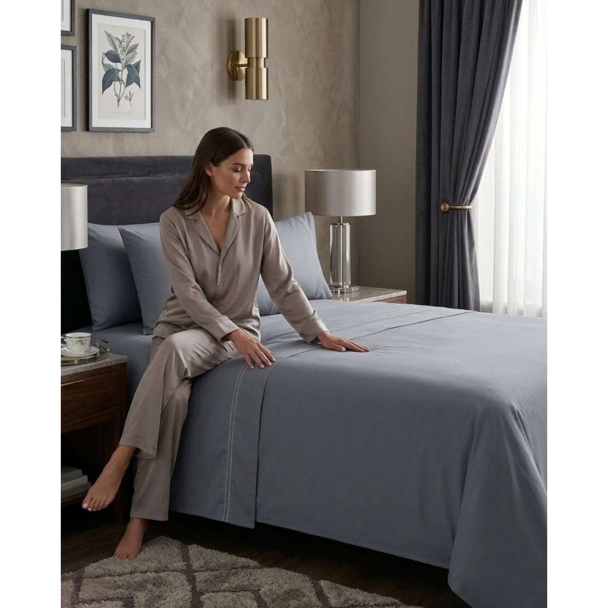 GENERICO - Juego de Sábanas 500 Hilos 2 Plazas Alta Densidad y Confort