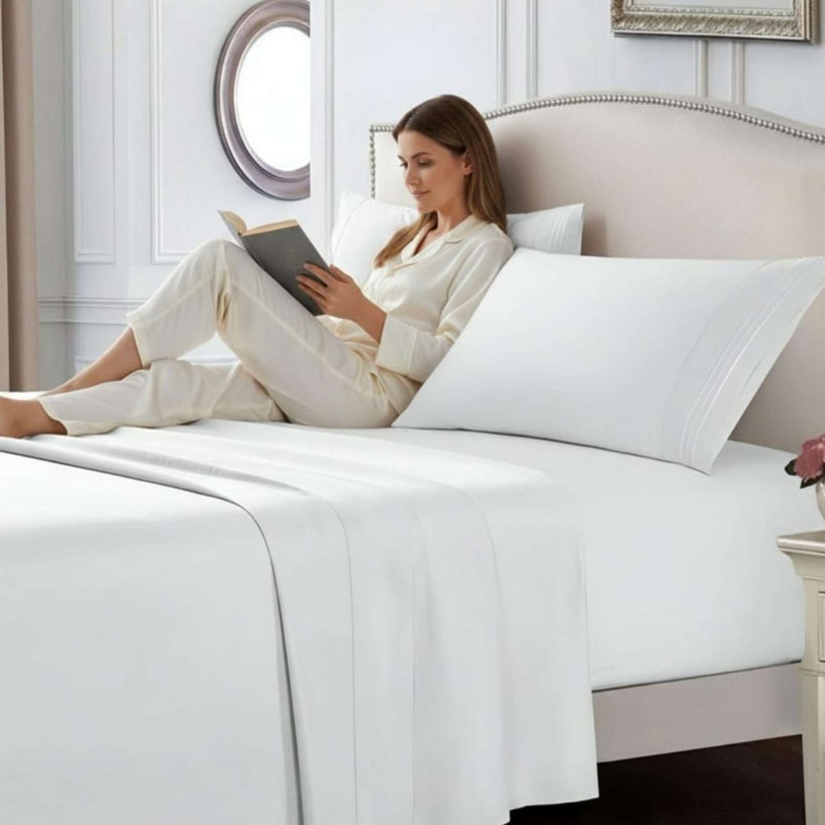 GENERICO - Juego de Sábanas 500 Hilos 2 Plazas Alta Densidad y Confort