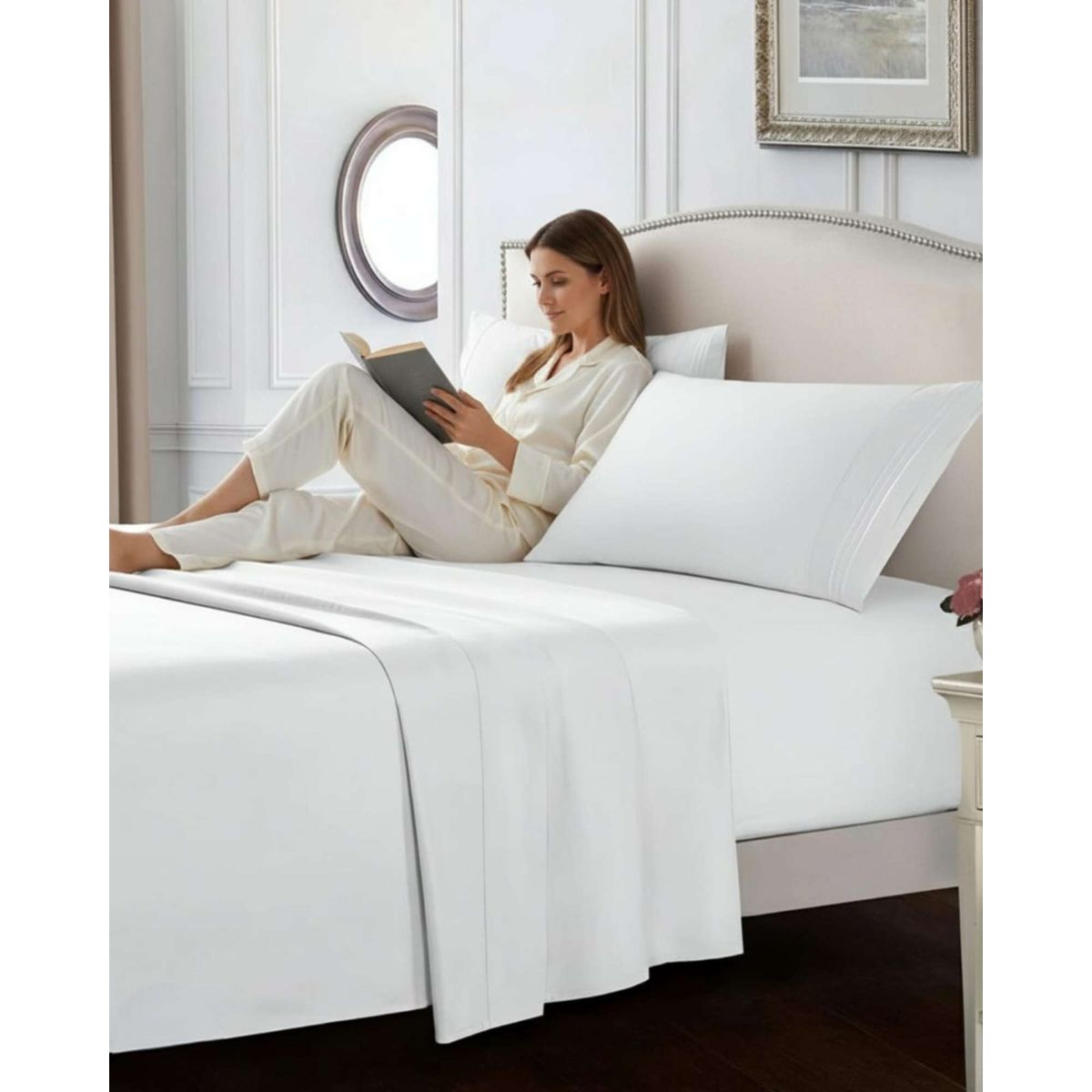 GENERICO - Juego de Sábanas 500 Hilos 2 Plazas Alta Densidad y Confort