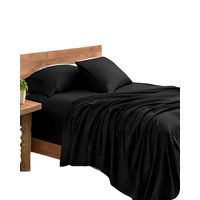 JUEGO DE SABANAS 2 PLAZAS 200 HILOS NEGRO