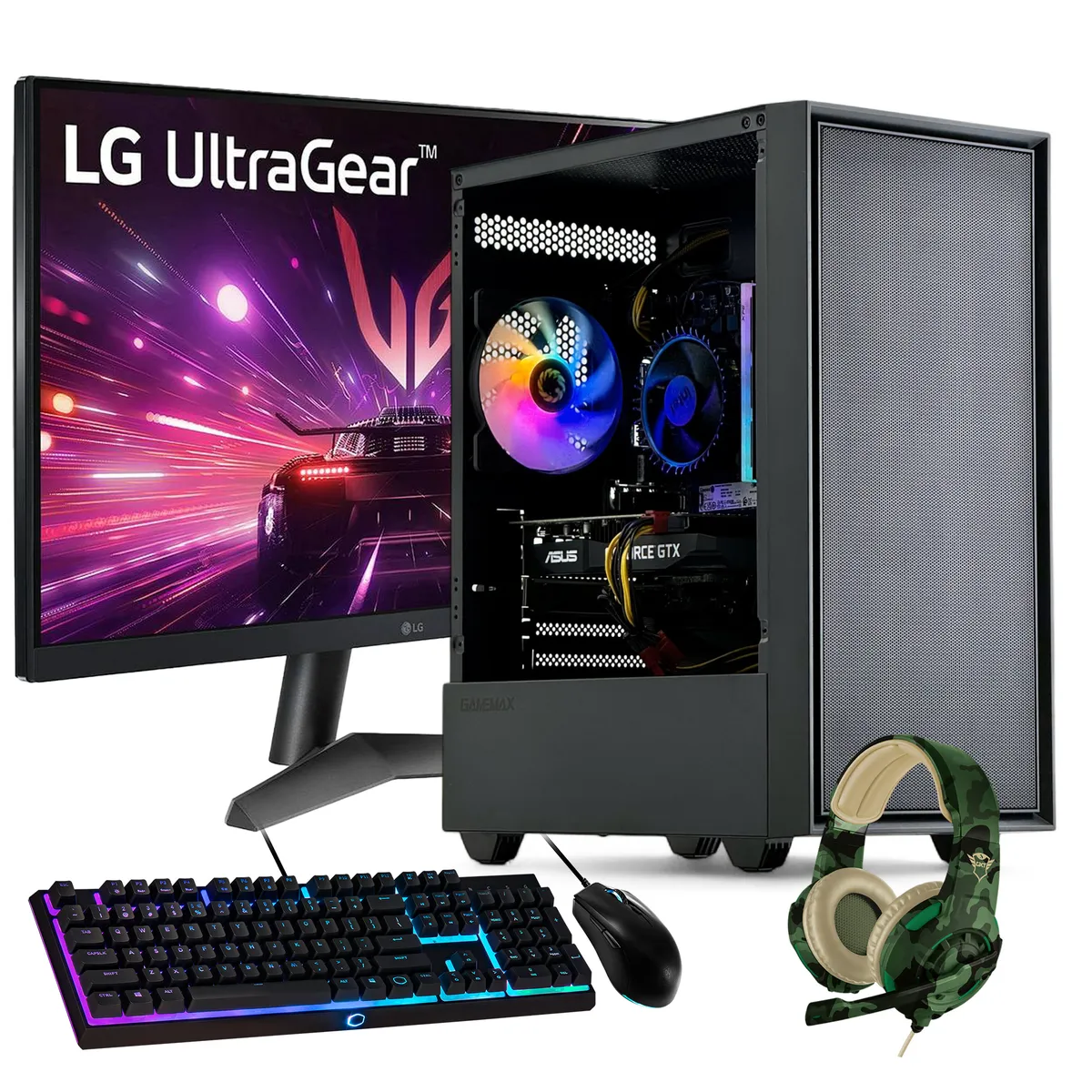 HYPERPC - PC GAMER + MONITOR 24 + Perif: AMD Ryzen 5 5500 32Gb 2Tb RTX 5060 Ti