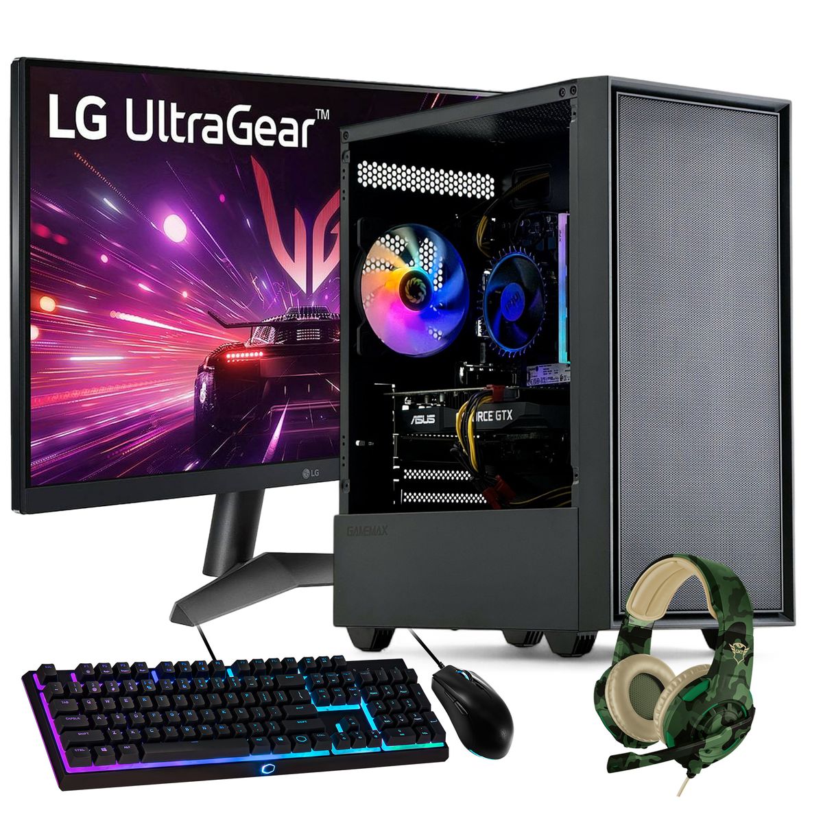 HYPERPC - PC GAMER + MONITOR 24 + Perif: AMD Ryzen 5 5500 32Gb 2Tb RTX 5060 Ti