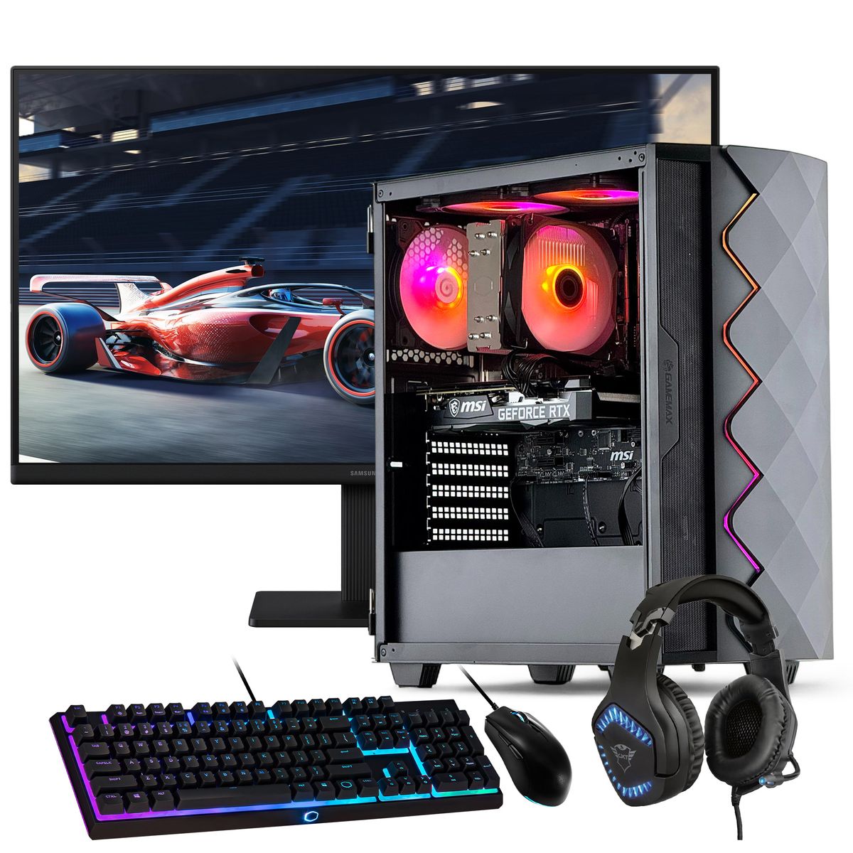 HYPERPC - PC GAMER + MONITOR 24 + Perif: AMD RYZEN 5 9600X 32Gb DDR5 1Tb RTX 5060 Ti
