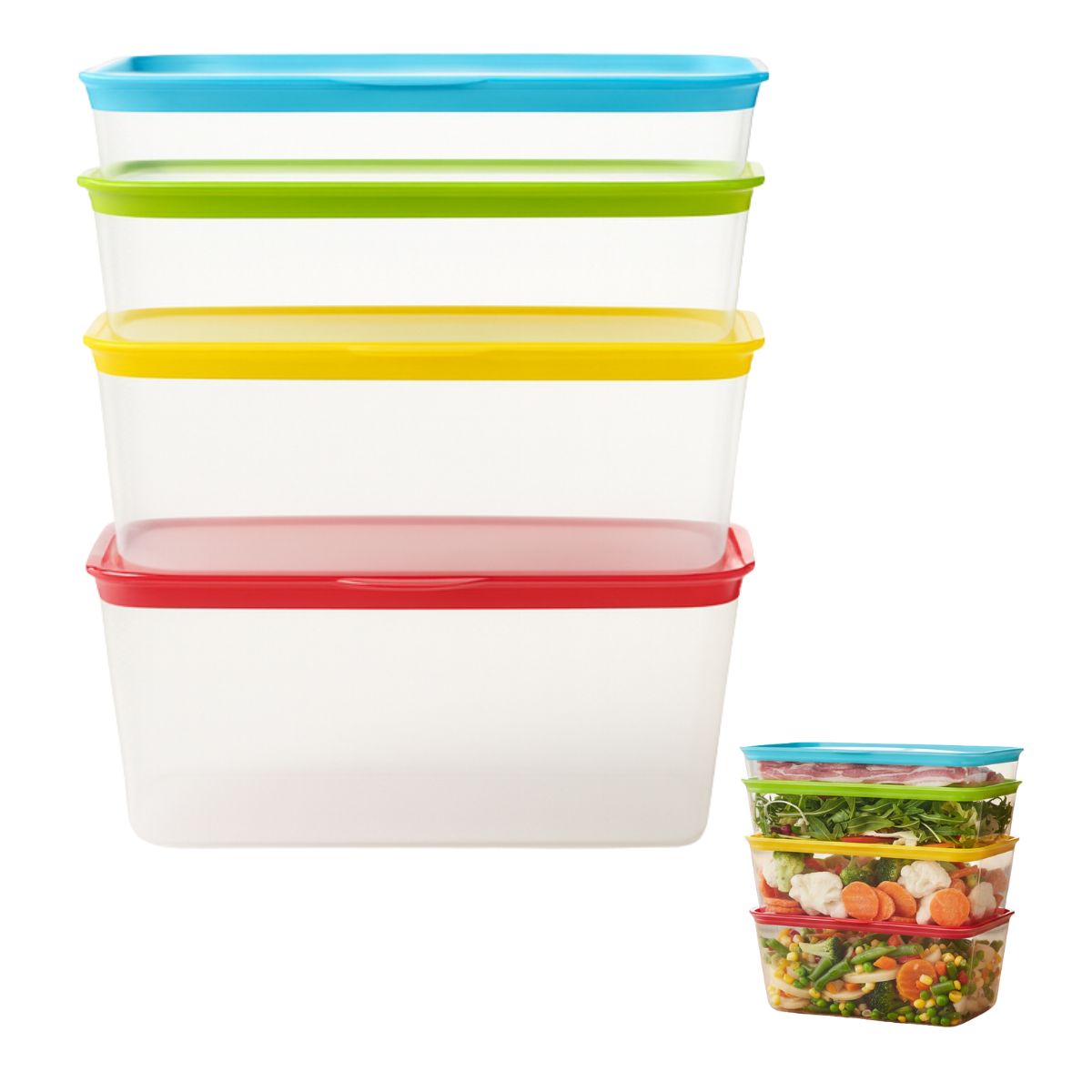 GENERICO - Set 4 Taper Tupper Contenedor Envase Para Almacenar Alimento