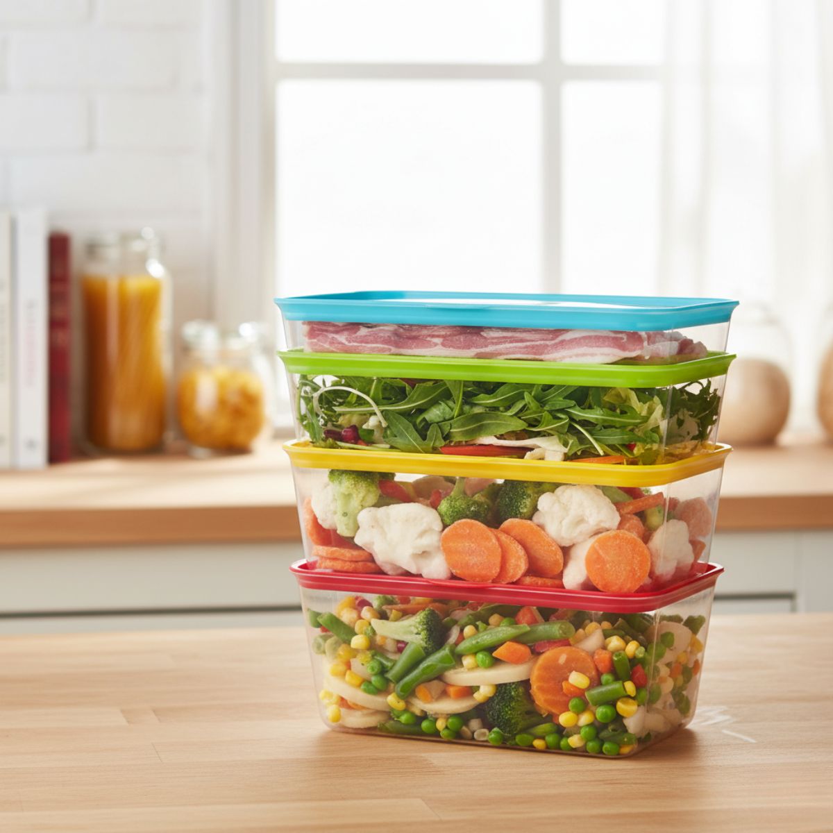 GENERICO - Set 4 Taper Tupper Contenedor Envase Para Almacenar Alimento