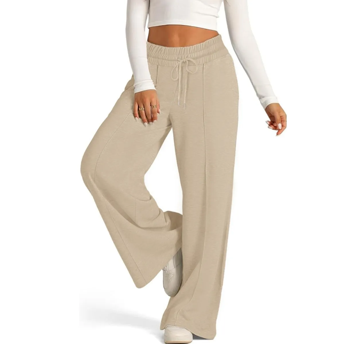 AGW - Pantalón Buzo Algodón Palazzo Elasticado Pretina Ancha Wide Leg Oversize.