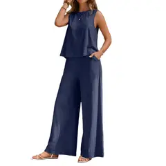 BLWOENS - Traje de verano para mujeres - 2 piezas - Azul