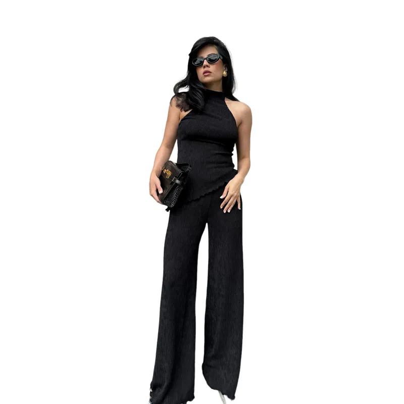 BLWOENS - Traje de verano para mujeres - 2 piezas - Negro