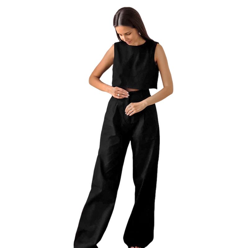 BLWOENS - Traje de verano para mujeres - 2 piezas - Negro