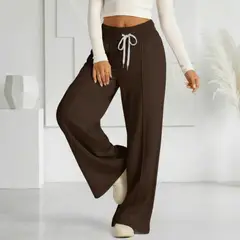 AGW - Pantalón Buzo Algodón Palazzo Elasticado Pretina Ancha Wide Leg Oversize.