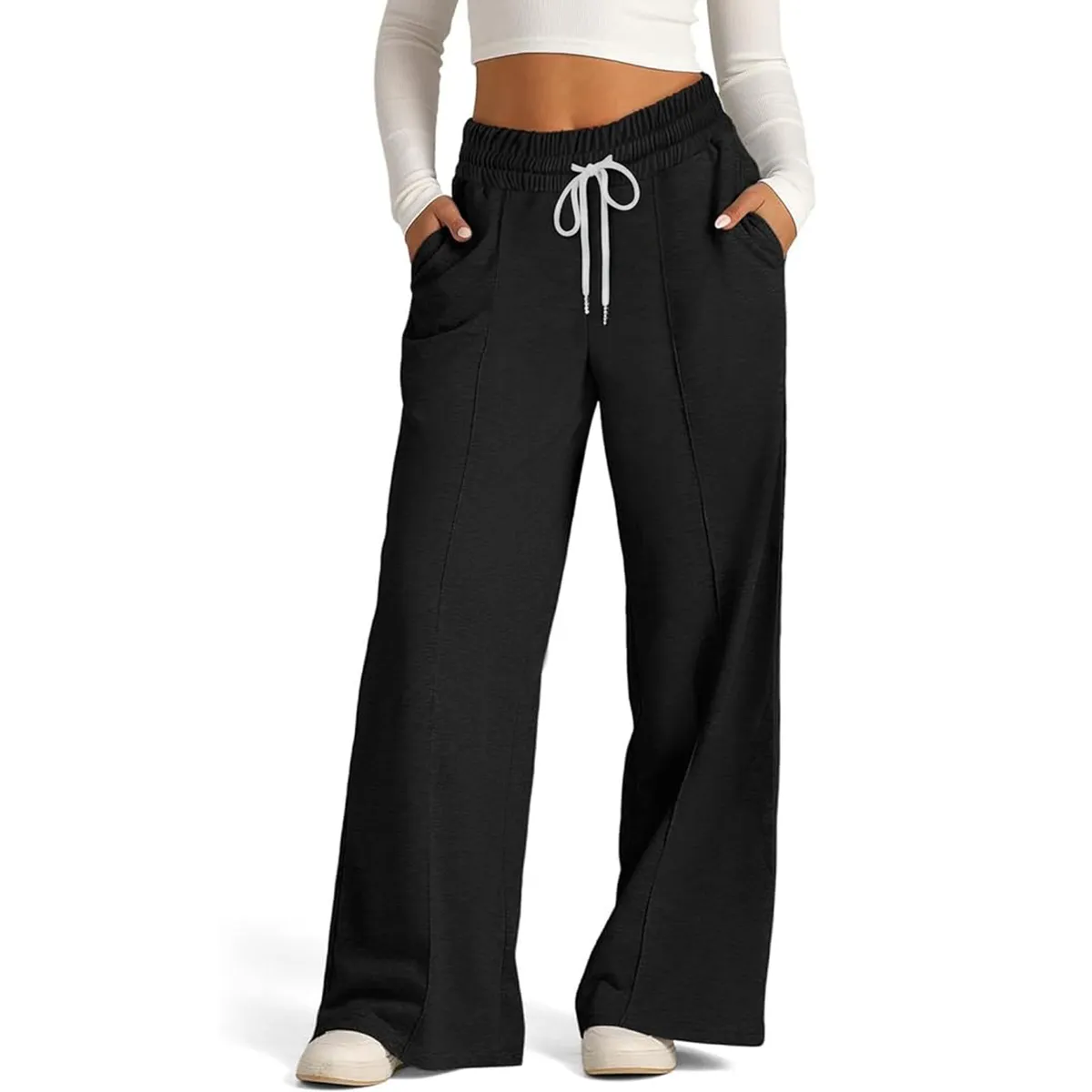 AGW - Pantalón Buzo Algodón Palazzo Elasticado Pretina Ancha Wide Leg Oversize.