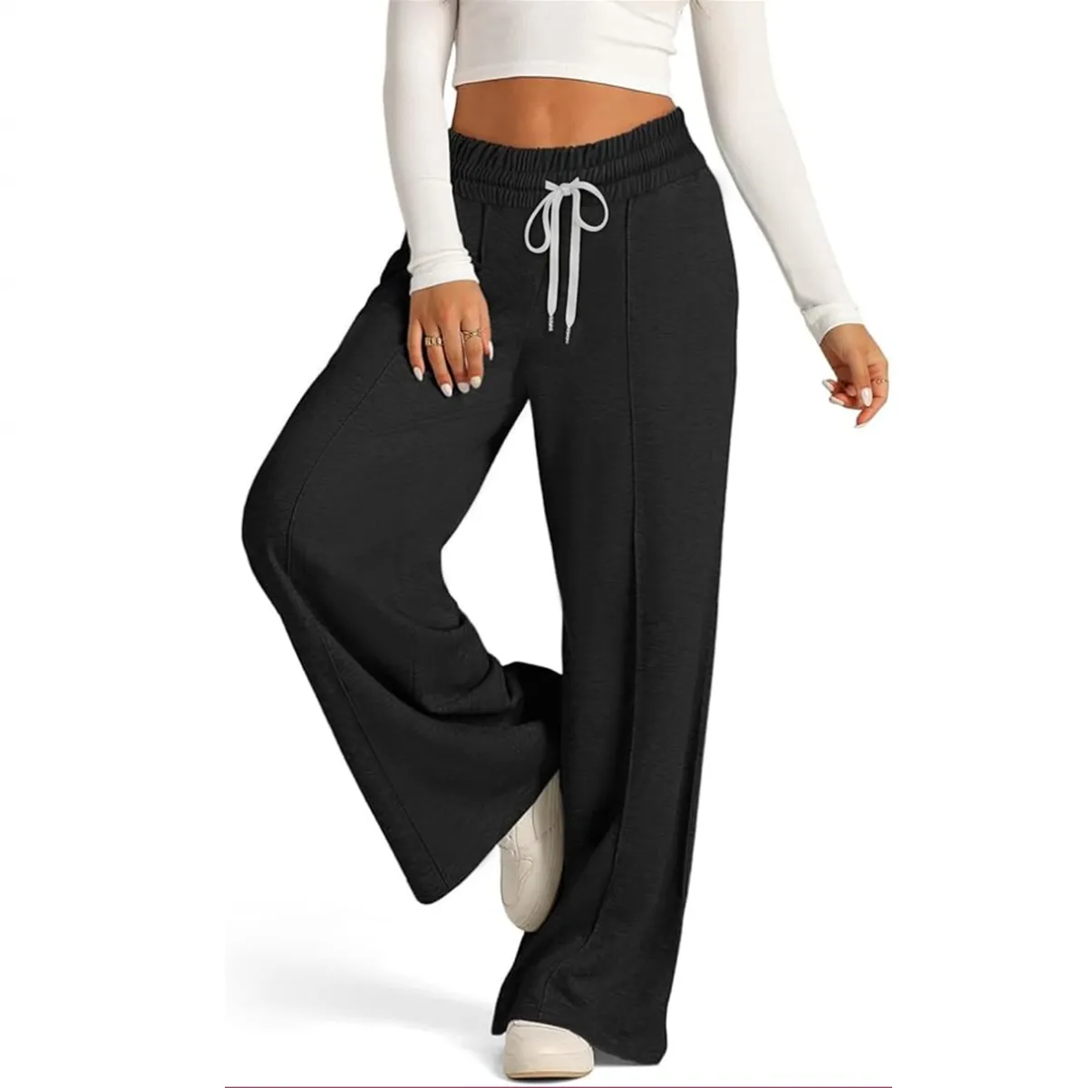 AGW - Pantalón Buzo Algodón Palazzo Elasticado Pretina Ancha Wide Leg Oversize.