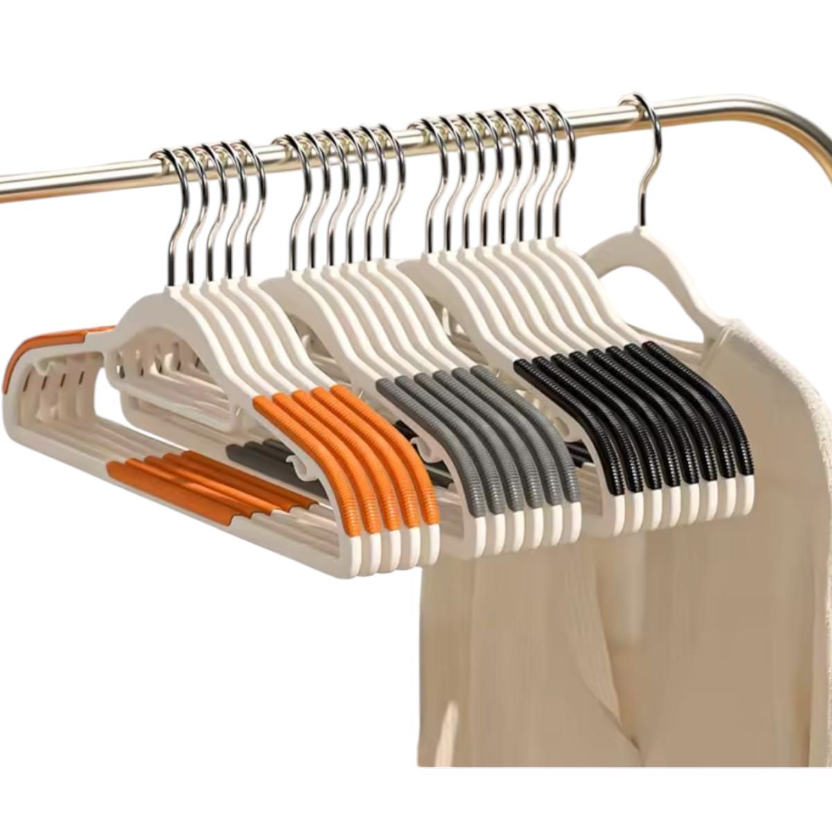 GENERICO - Kit 3 Perchas Plásticas Premium para Ropa 42cm Gms