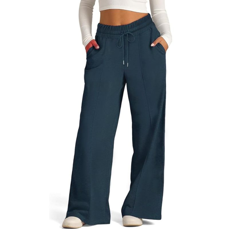 AGW - Pantalón Buzo Tela Ligera Algodón Palazzo Elasticado Wide Leg Oversize
