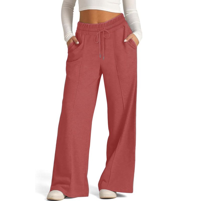 AGW - Pantalón Buzo Tela Ligera Algodón Palazzo Elasticado Wide Leg Oversize