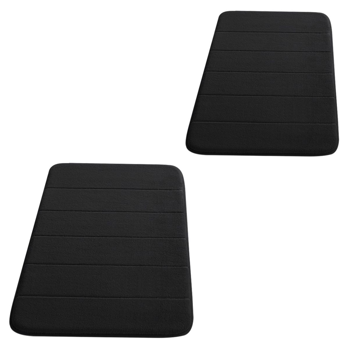 WELDMON - 2 PCS Alfombrillas de baño de espuma viscoelástica - Negro 50*80+40*60