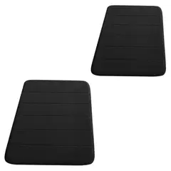 PAGANOOM - 2 PCS Alfombrillas de baño de espuma viscoelástica - Negro 50*80+40*60