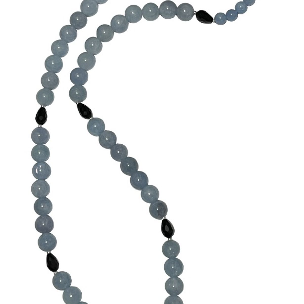 TAETHAI - Collar plata 925 con Calcidonita y Ónix