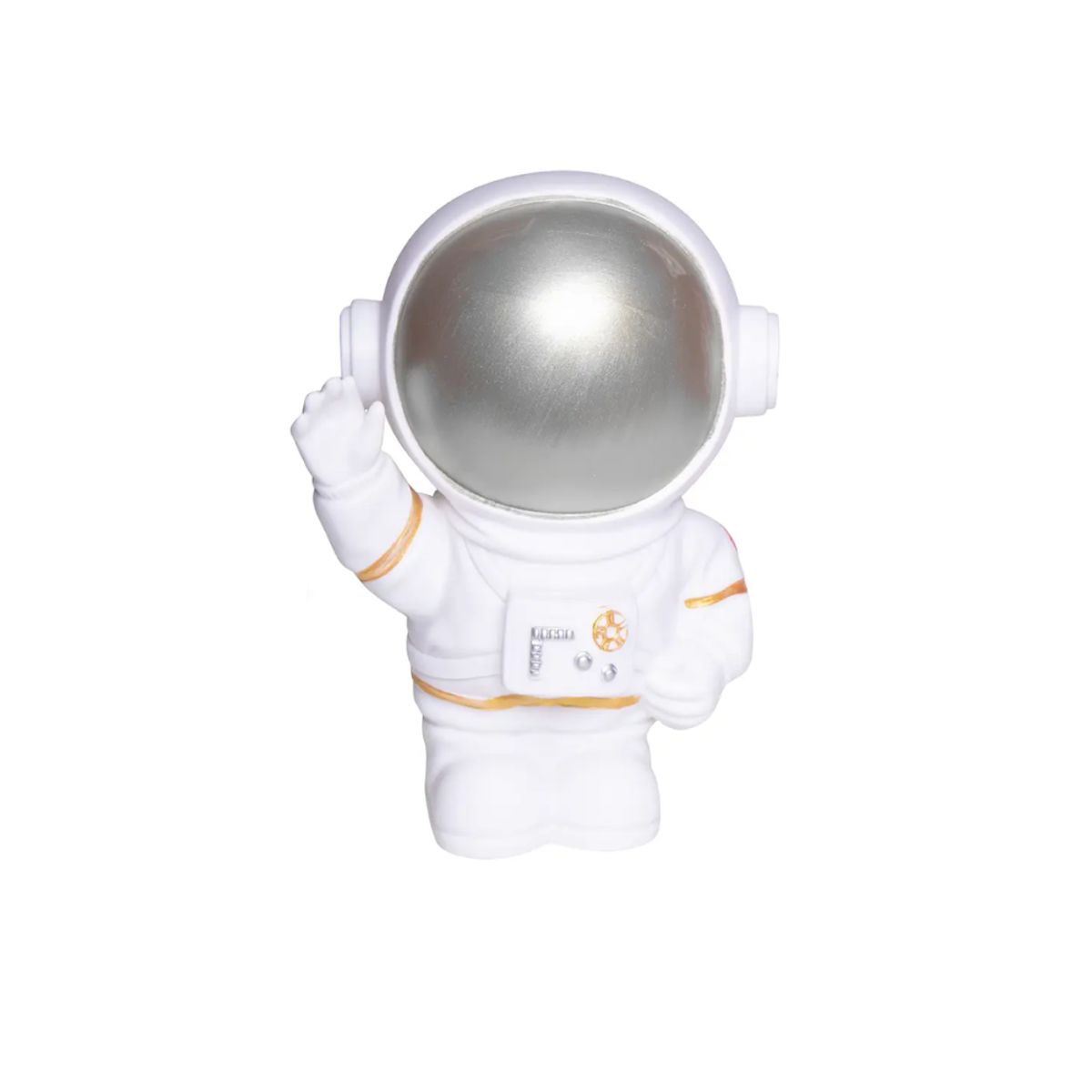 GENERICO - Alcancía de astronauta saludando plateado   Decoración  Regalo