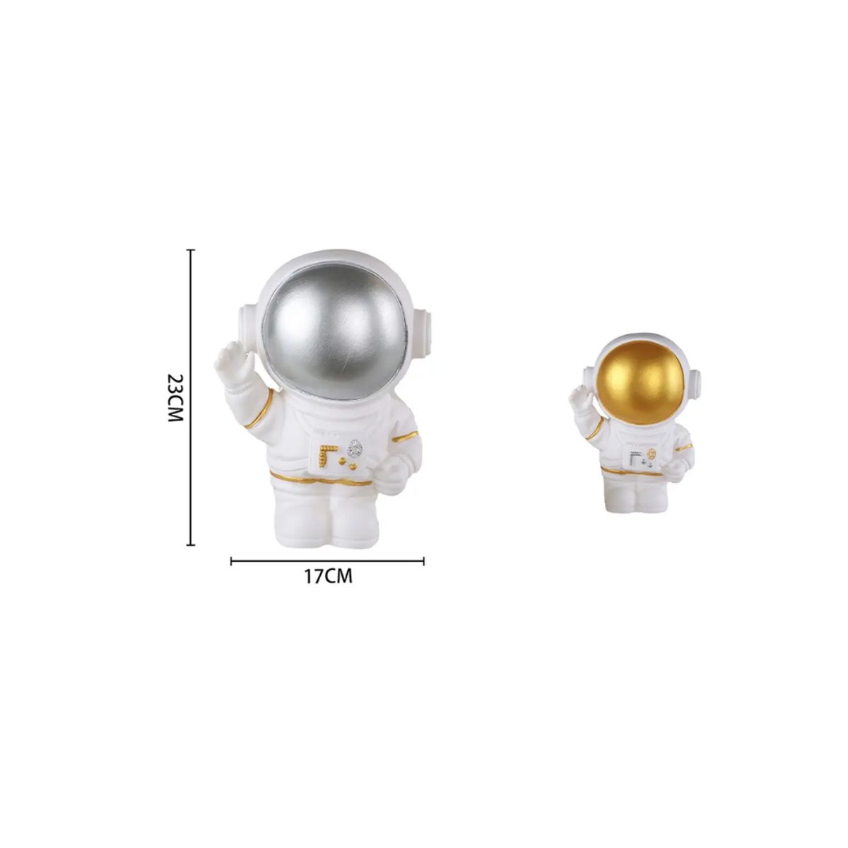 GENERICO - Alcancía de astronauta saludando plateado   Decoración  Regalo